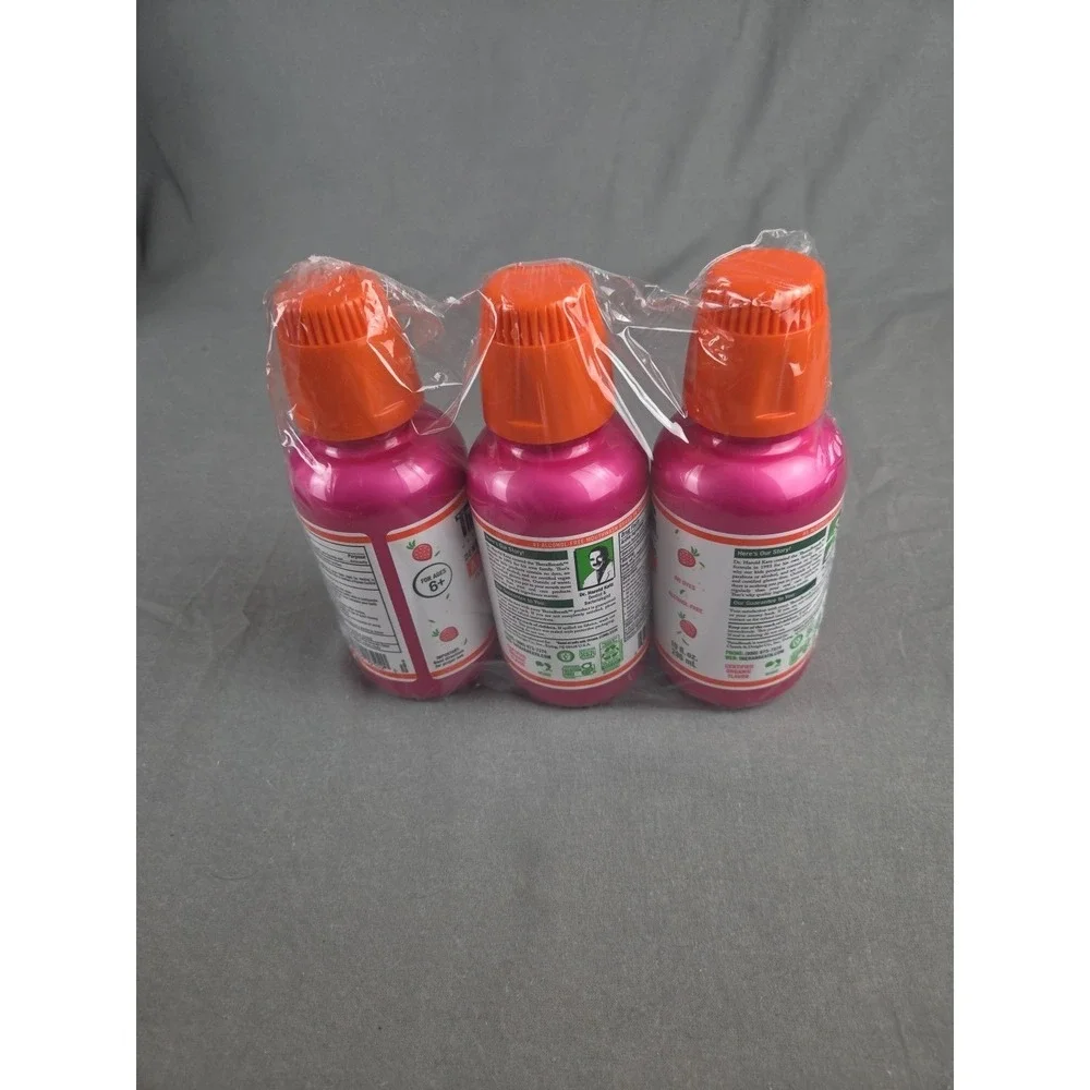 TheraBreath Kids Fluoride Mouthwash 3 Pack Strawberry Splash 10 oz Alcohol Free